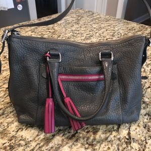 Gray Coach handbag